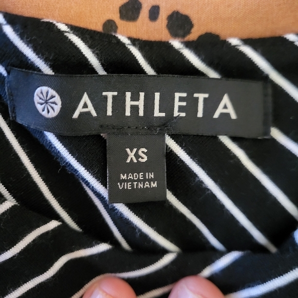 VGUC Athleta Santorini High Neck Mix Stripe Dress, Black Xmall - Picture 6 of 9